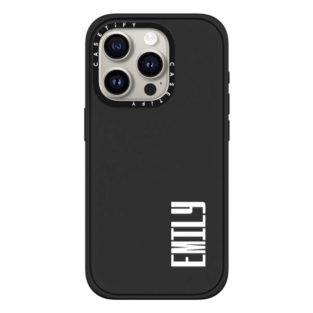 CASETiFY iPhone 15 Pro Case Matte Black Impact Case MagSafe Compatible Custom Case - EMILY CASETiFY iPhone 15 Pro Case Matte Black Impact Case MagSafe Compatible Custom Case - EMILY