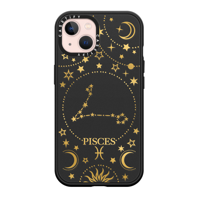 Marta Olga Klara x CASETiFY iPhone 13 ケース マットブラック インパクトケース MagSafe対応 zodiac star sign pisces