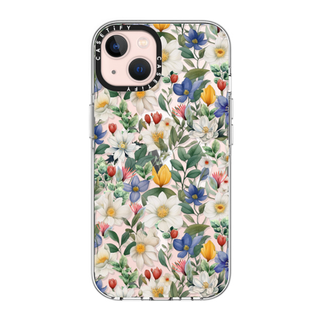 Marta Olga Klara x CASETiFY iPhone 13 ケース クリア クリア ケース MagSafe対応 watercolour floral pattern