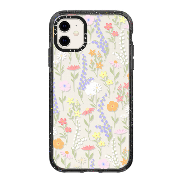 Marta Olga Klara x CASETiFY iPhone 11 ケース ブラック インパクトケース cute little floral / pastel flowers pattern