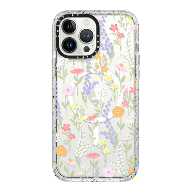 Marta Olga Klara x CASETiFY iPhone 13 Pro Max ケース フロスト インパクトケース MagSafe対応 cute little floral / pastel flowers pattern