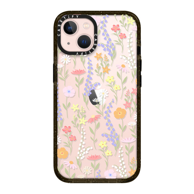 Marta Olga Klara x CASETiFY iPhone 13 ケース ブラック インパクトケース cute little floral / pastel flowers pattern