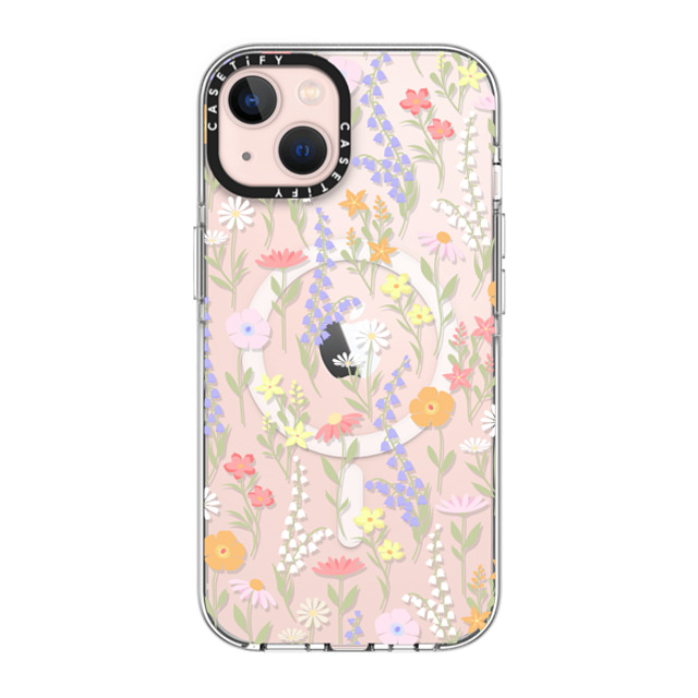 Marta Olga Klara x CASETiFY iPhone 13 ケース クリア クリア ケース MagSafe対応 cute little floral / pastel flowers pattern