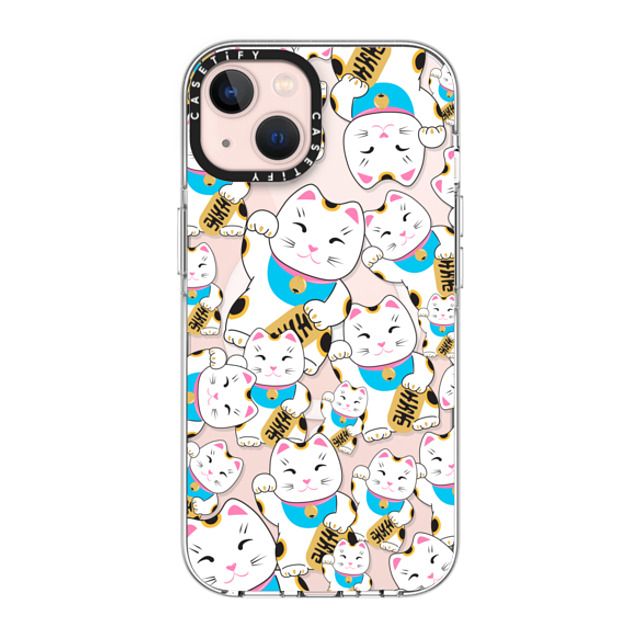 Marta Olga Klara x CASETiFY iPhone 13 ケース クリア クリア ケース MagSafe対応 Good luck cat maneki-neko