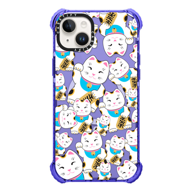 Marta Olga Klara x CASETiFY iPhone 14 Plus ケース Cat Peri Purple ウルトラ インパクトケース MagSafe 対応 Good luck cat maneki-neko Mother's Day Marta Olga Klara x CASETiFY iPhone 14 Plus ケース Cat Peri Purple ウルトラ インパクトケース MagSafe 対応 Good luck cat maneki-neko Mother's Day