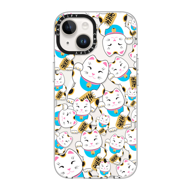 Marta Olga Klara x CASETiFY iPhone 14 ケース クリア クリア ケース MagSafe対応 Good luck cat maneki-neko