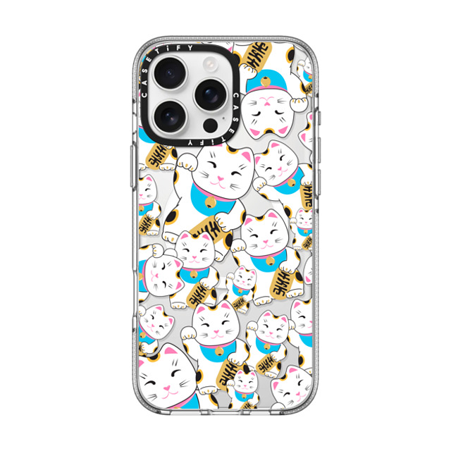 Marta Olga Klara x CASETiFY iPhone 16 Pro Max ケース クリア クリア ケース MagSafe対応 Good luck cat maneki-neko