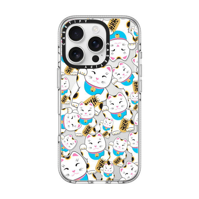 Marta Olga Klara x CASETiFY iPhone 16 Pro ケース クリア クリア ケース MagSafe対応 Good luck cat maneki-neko