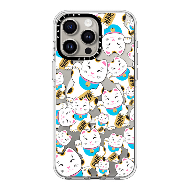 Marta Olga Klara x CASETiFY iPhone 15 Pro Max ケース クリア クリア ケース MagSafe対応 Good luck cat maneki-neko