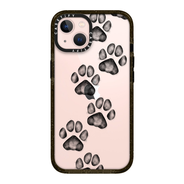 Marta Olga Klara x CASETiFY iPhone 13 ケース ブラック インパクトケース small cute paw prints for dogs and cats lovers