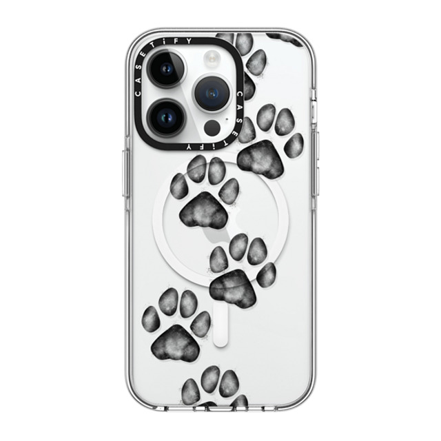 Marta Olga Klara x CASETiFY iPhone 14 Pro ケース クリア クリア ケース MagSafe対応 small cute paw prints for dogs and cats lovers