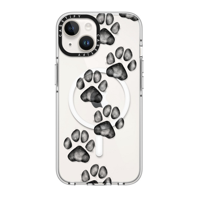 Marta Olga Klara x CASETiFY iPhone 14 ケース クリア クリア ケース MagSafe対応 small cute paw prints for dogs and cats lovers