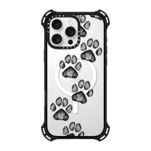 Marta Olga Klara x CASETiFY iPhone 16 Pro Max ケース ブラック バウンスケース small cute paw prints for dogs and cats lovers