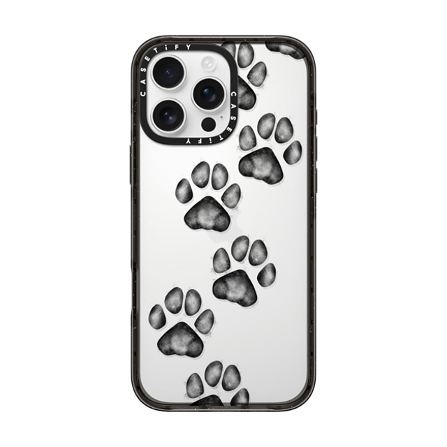 Marta Olga Klara x CASETiFY iPhone 16 Pro Max ケース ブラック インパクトケース small cute paw prints for dogs and cats lovers