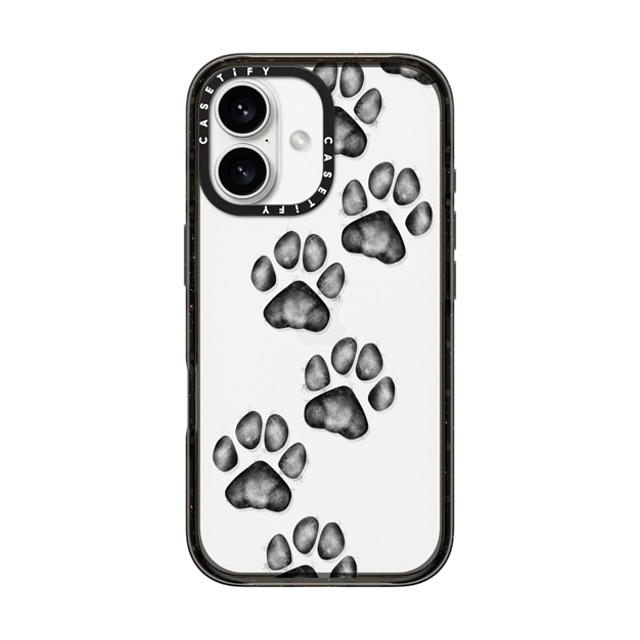 Marta Olga Klara x CASETiFY iPhone 16 ケース ブラック インパクトケース small cute paw prints for dogs and cats lovers