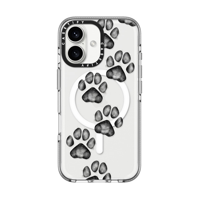 Marta Olga Klara x CASETiFY iPhone 16 ケース クリア クリア ケース MagSafe対応 small cute paw prints for dogs and cats lovers