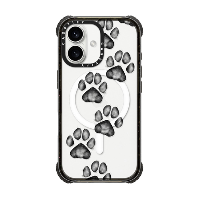Marta Olga Klara x CASETiFY iPhone 16 Case Black ウルトラ インパクトケース MagSafe 対応 small cute paw prints for dogs and cats lovers Marta Olga Klara x CASETiFY iPhone 16 Case Black ウルトラ インパクトケース MagSafe 対応 small cute paw prints for dogs and cats lovers