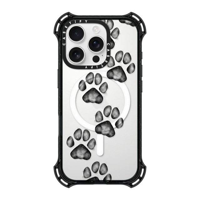 Marta Olga Klara x CASETiFY iPhone 16 Pro Case Black バウンスケース small cute paw prints for dogs and cats lovers Marta Olga Klara x CASETiFY iPhone 16 Pro Case Black バウンスケース small cute paw prints for dogs and cats lovers