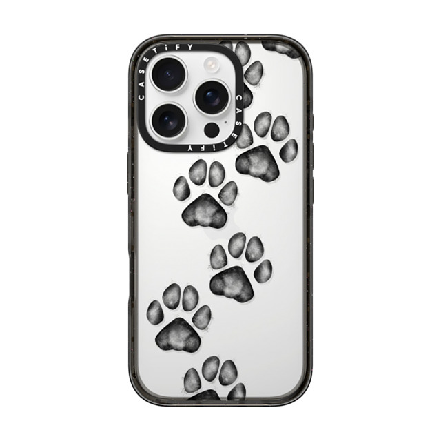 Marta Olga Klara x CASETiFY iPhone 16 Pro ケース ブラック インパクトケース small cute paw prints for dogs and cats lovers