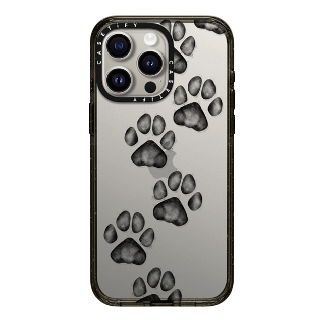 Marta Olga Klara x CASETiFY iPhone 15 Pro Max ケース ブラック インパクトケース small cute paw prints for dogs and cats lovers