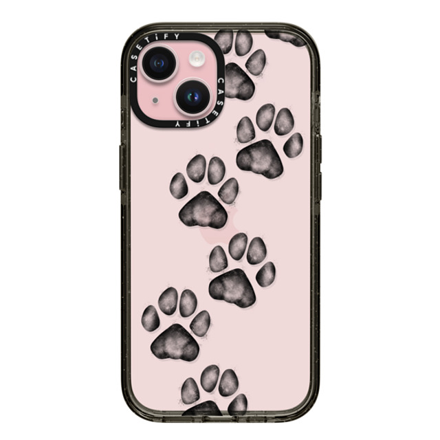 Marta Olga Klara x CASETiFY iPhone 15 ケース ブラック インパクトケース small cute paw prints for dogs and cats lovers