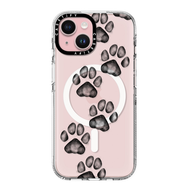 Marta Olga Klara x CASETiFY iPhone 15 ケース クリア クリア ケース MagSafe対応 small cute paw prints for dogs and cats lovers