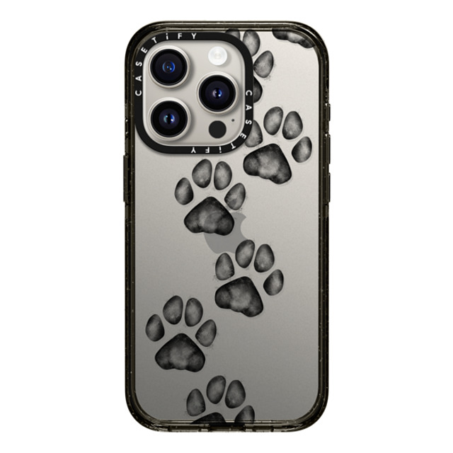 Marta Olga Klara x CASETiFY iPhone 15 Pro ケース ブラック インパクトケース small cute paw prints for dogs and cats lovers