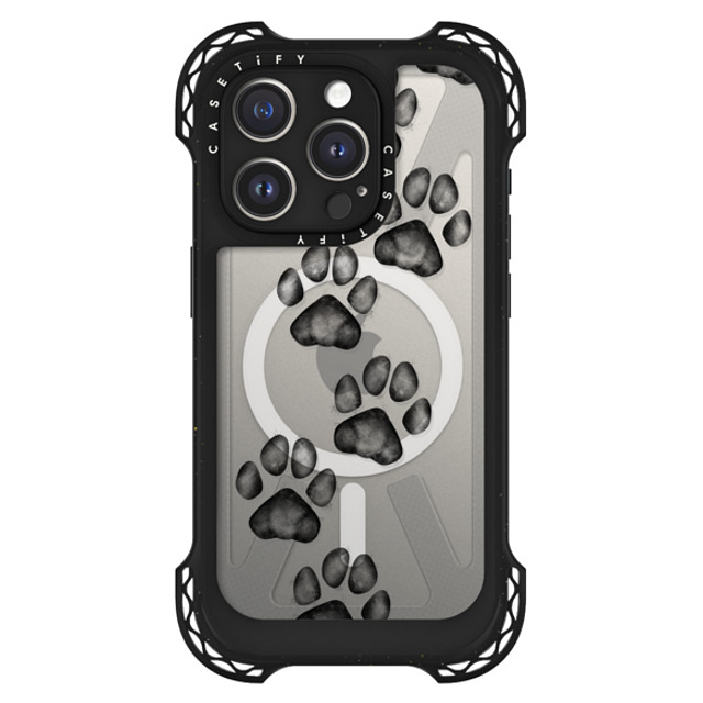 Marta Olga Klara x CASETiFY iPhone 15 Pro ケース Dog,Monochrome ブラック ウルトラ バウンスケース MagSafe対応 small cute paw prints for dogs and cats lovers Back to School Marta Olga Klara x CASETiFY iPhone 15 Pro ケース Dog,Monochrome ブラック ウルトラ バウンスケース MagSafe対応 small cute paw prints for dogs and cats lovers Back to School