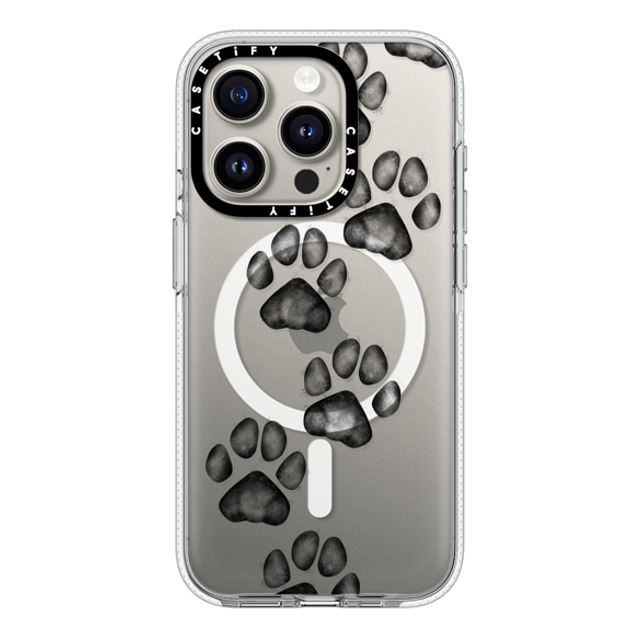 Marta Olga Klara x CASETiFY iPhone 15 Pro ケース クリア クリア ケース MagSafe対応 small cute paw prints for dogs and cats lovers