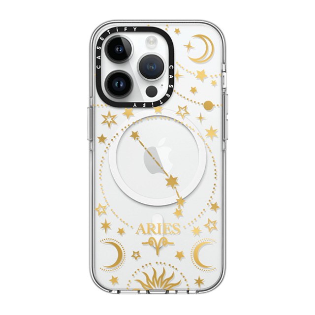 Marta Olga Klara x CASETiFY iPhone 14 Pro ケース クリア クリア ケース MagSafe対応 zodiac star sign Aries