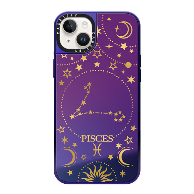 Marta Olga Klara x CASETiFY iPhone 14 Plus ケース Purple Disco on Purple ミラーケース MagSafe対応 zodiac star sign pisces