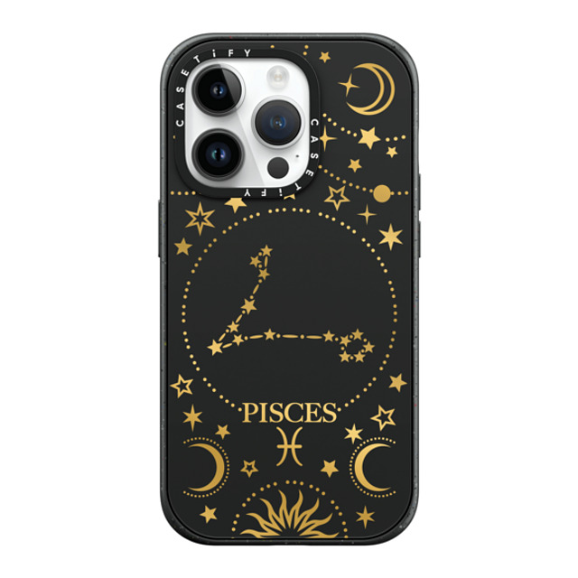 Marta Olga Klara x CASETiFY iPhone 14 Pro ケース マットブラック インパクトケース MagSafe対応 zodiac star sign pisces