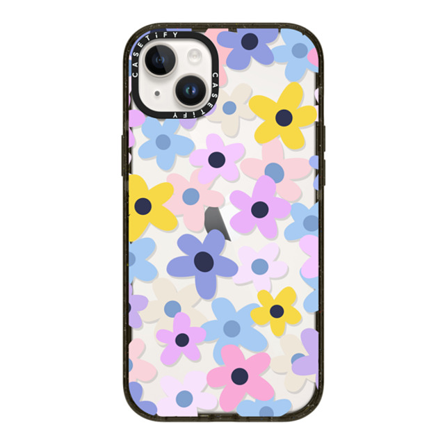 Marta Olga Klara x CASETiFY iPhone 14 Plus Case Black Impact Case pastel colourful flowers Marta Olga Klara x CASETiFY iPhone 14 Plus Case Black Impact Case pastel colourful flowers