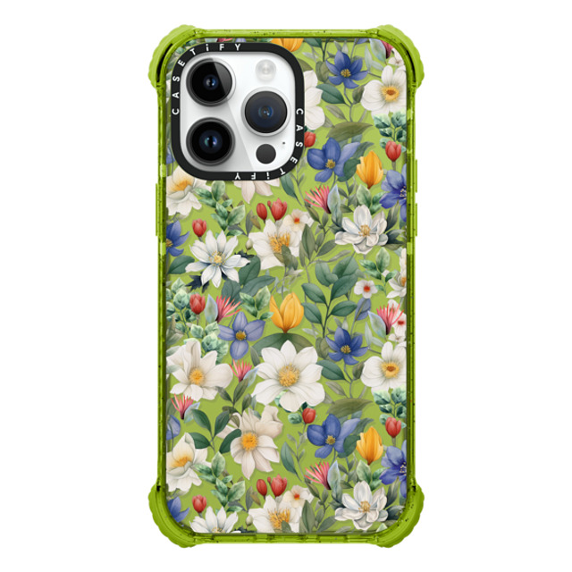 Marta Olga Klara x CASETiFY iPhone 14 Pro Max ケース Kiwi ウルトラインパクトケース watercolour floral pattern