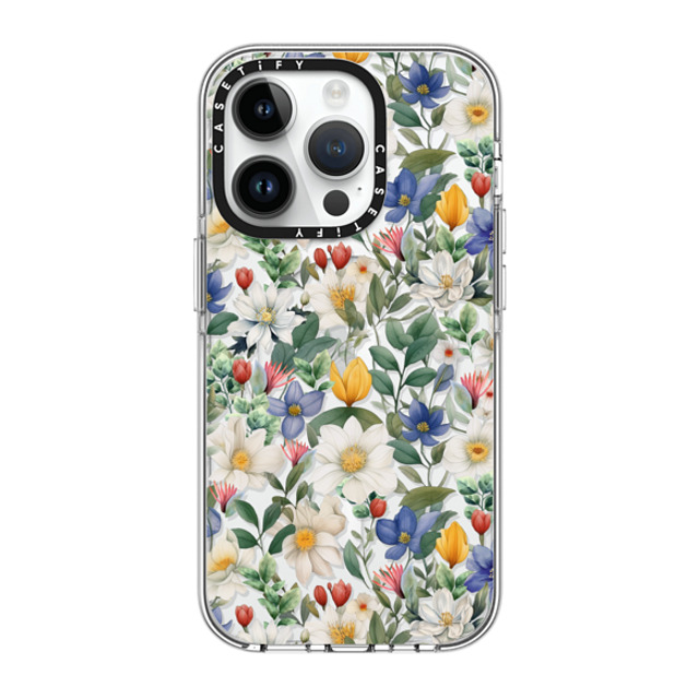 Marta Olga Klara x CASETiFY iPhone 14 Pro Case Clear Clear Case MagSafe Compatible watercolour floral pattern Marta Olga Klara x CASETiFY iPhone 14 Pro Case Clear Clear Case MagSafe Compatible watercolour floral pattern