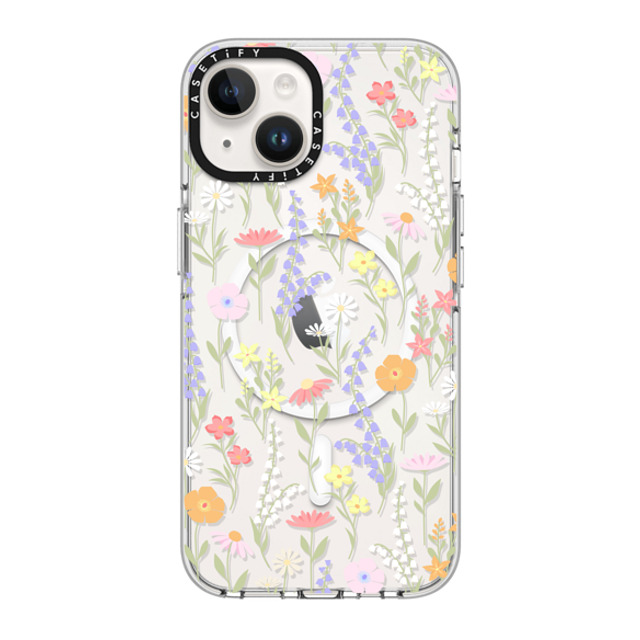 Marta Olga Klara x CASETiFY iPhone 14 ケース クリア クリア ケース MagSafe対応 cute little floral / pastel flowers pattern