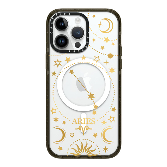 Marta Olga Klara x CASETiFY iPhone 14 Pro Max ケース ブラック インパクトケース MagSafe対応 zodiac star sign Aries