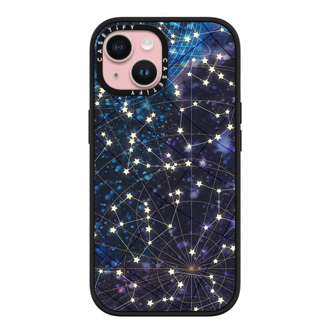 Marta Olga Klara x CASETiFY iPhone 15 Case Matte Black Impact Case MagSafe Compatible Sky map Marta Olga Klara x CASETiFY iPhone 15 Case Matte Black Impact Case MagSafe Compatible Sky map