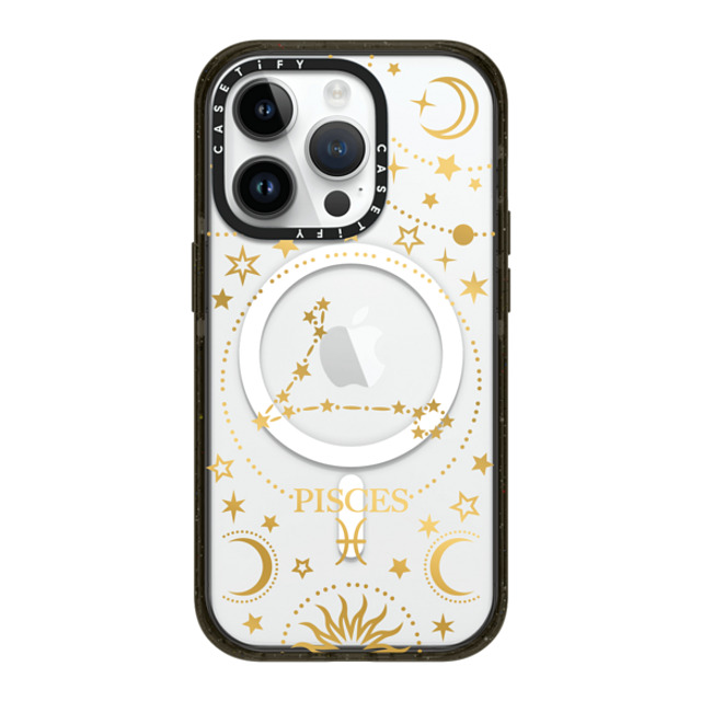 Marta Olga Klara x CASETiFY iPhone 14 Pro ケース ブラック インパクトケース MagSafe対応 zodiac star sign pisces