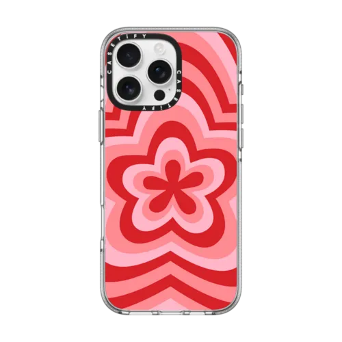 iPhone 16 Pro Max - pink red retro flower power