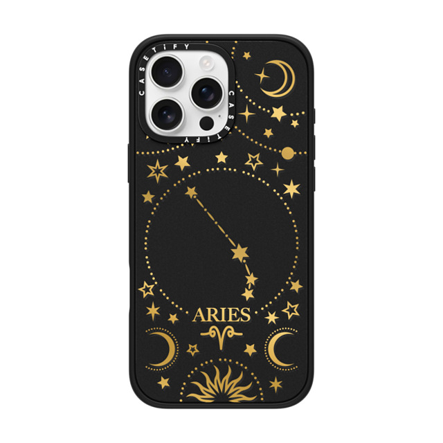 Marta Olga Klara x CASETiFY iPhone 16 Pro Max ケース マットブラック インパクトケース MagSafe対応 zodiac star sign Aries