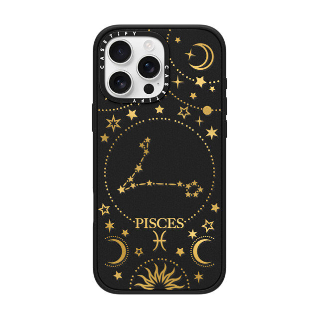 Marta Olga Klara x CASETiFY iPhone 16 Pro Max ケース マットブラック インパクトケース MagSafe対応 zodiac star sign pisces