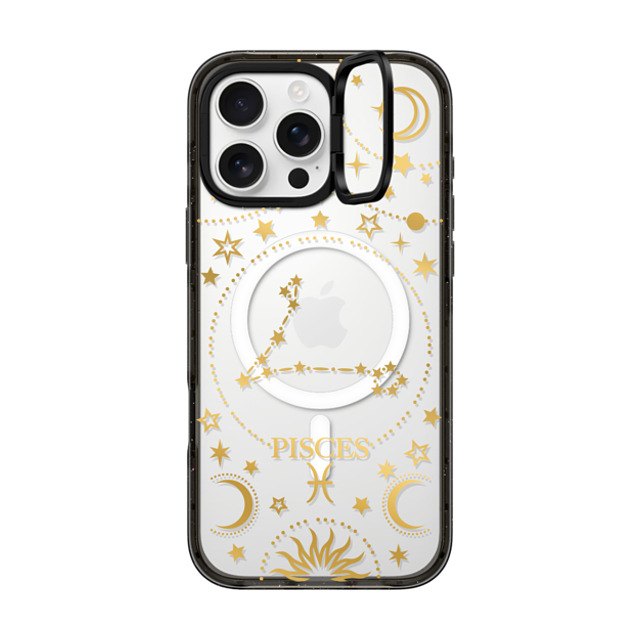 Marta Olga Klara x CASETiFY iPhone 16 Pro Max ケース ブラック インパクトリングスタンドケース MagSafe対応 zodiac star sign pisces