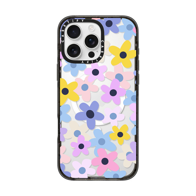 Marta Olga Klara x CASETiFY iPhone 16 Pro Max Case Black Impact Case MagSafe Compatible pastel colourful flowers Marta Olga Klara x CASETiFY iPhone 16 Pro Max Case Black Impact Case MagSafe Compatible pastel colourful flowers