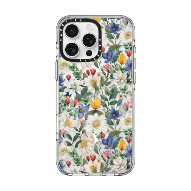 Marta Olga Klara x CASETiFY iPhone 16 Pro Max ケース クリア クリア ケース MagSafe対応 watercolour floral pattern