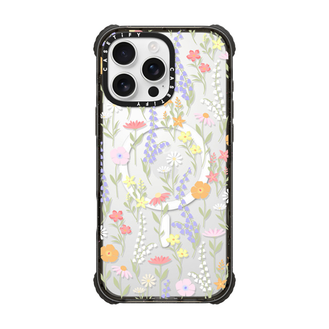 Marta Olga Klara x CASETiFY iPhone 16 Pro Max Case Black ウルトラ インパクトケース MagSafe 対応 cute little floral / pastel flowers pattern Marta Olga Klara x CASETiFY iPhone 16 Pro Max Case Black ウルトラ インパクトケース MagSafe 対応 cute little floral / pastel flowers pattern