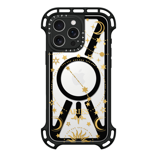 Marta Olga Klara x CASETiFY iPhone 16 Pro Max ケース ブラック ウルトラ バウンスケース MagSafe対応 zodiac star sign Aries