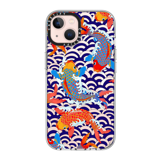 Marta Olga Klara x CASETiFY iPhone 13 ケース クリア クリア ケース MagSafe対応 koi fish Japanese tattoo style transparent pattern