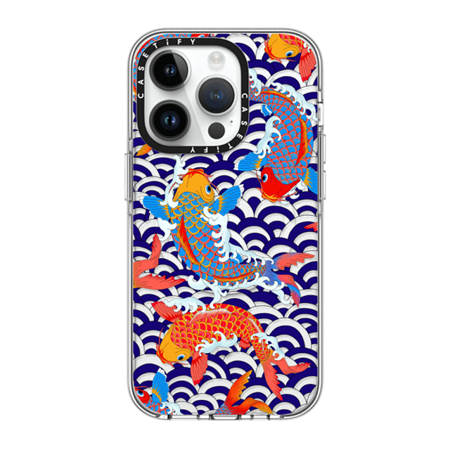 Marta Olga Klara x CASETiFY iPhone 14 Pro ケース クリア クリア ケース MagSafe対応 koi fish Japanese tattoo style transparent pattern