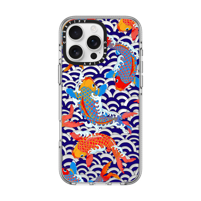 Marta Olga Klara x CASETiFY iPhone 16 Pro Max ケース クリア クリア ケース MagSafe対応 koi fish Japanese tattoo style transparent pattern